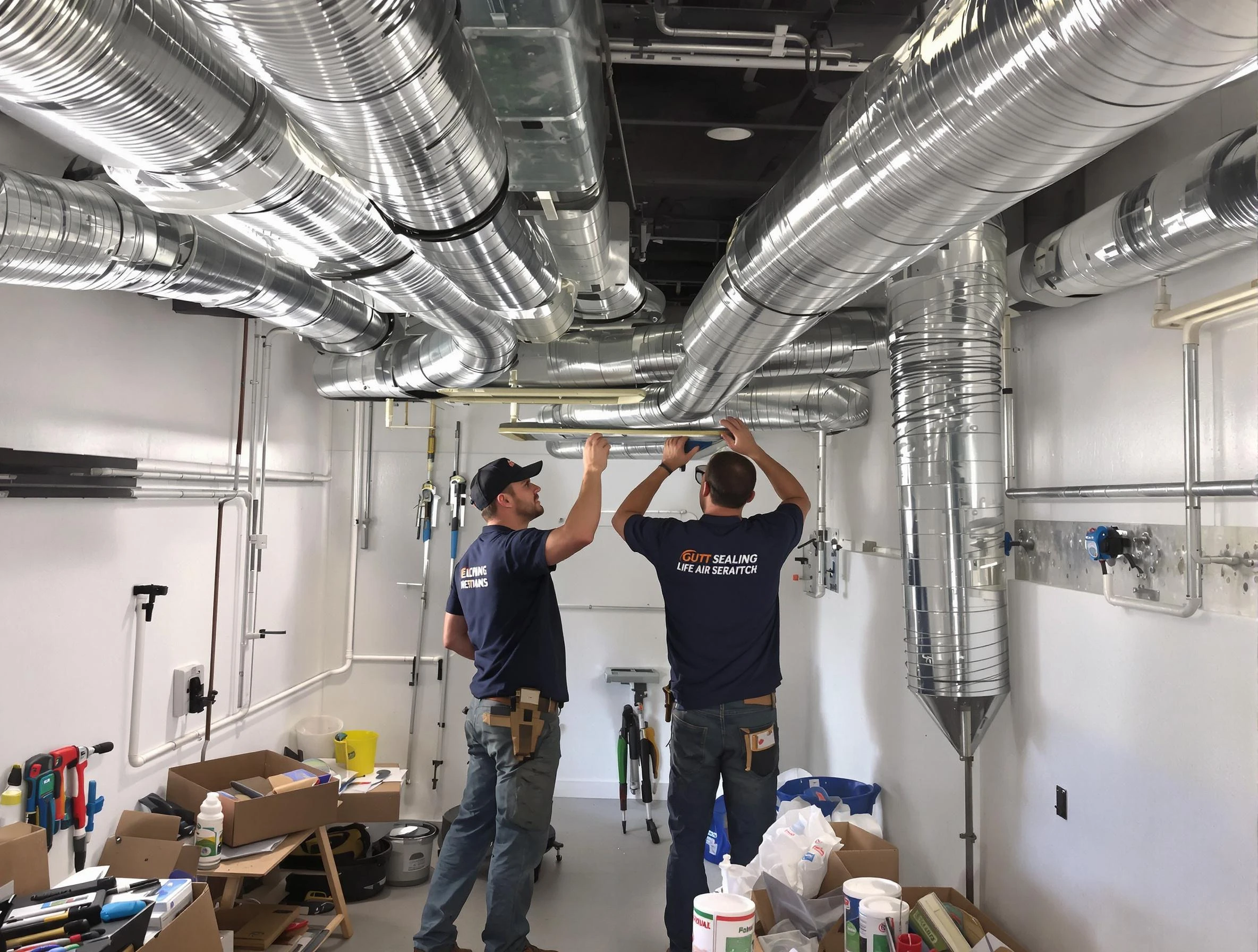 Marshall Air Duct Cleaning technician applying professional duct sealing solutions in Marshall
